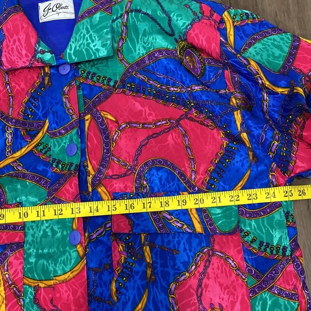 G. Oberti colorful 70s satin jacket chains and ribbons‎ eclectic crazy weird